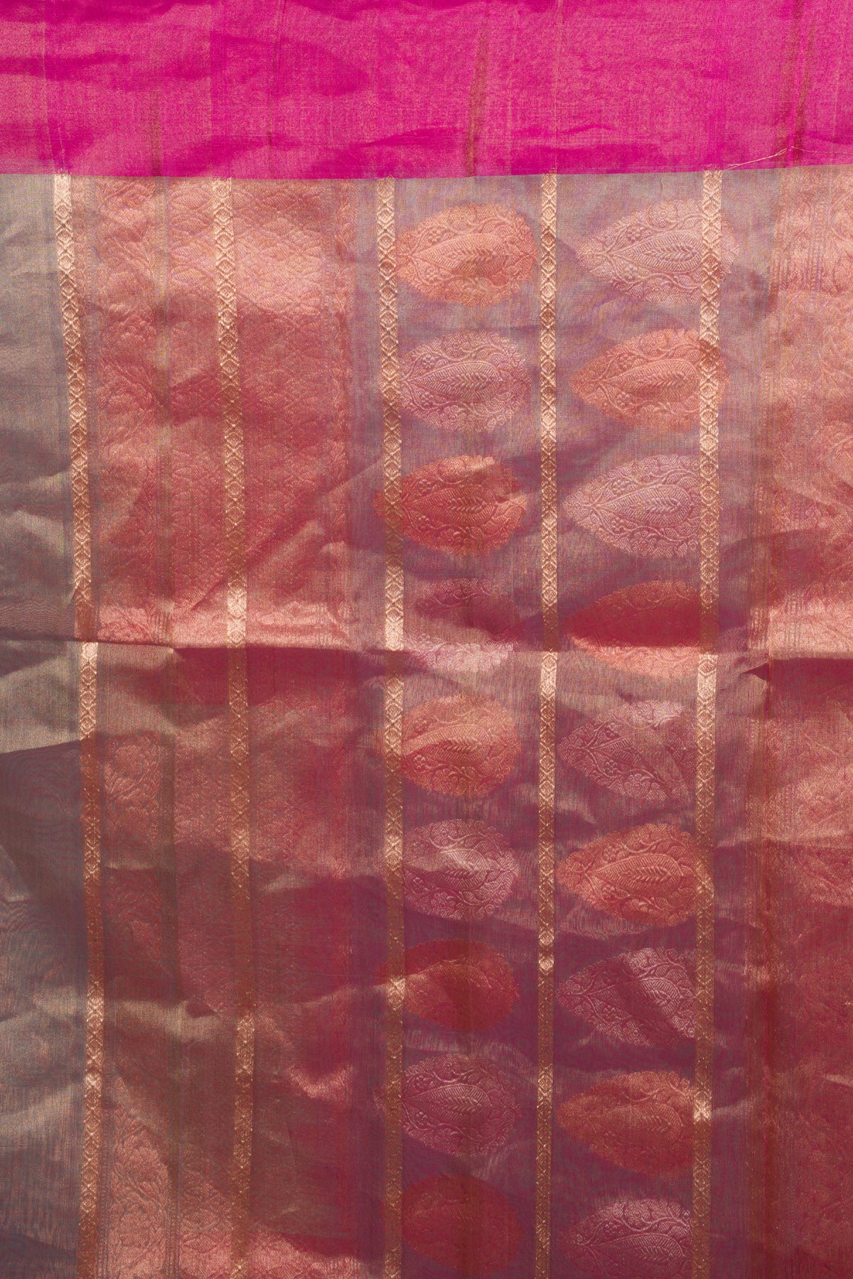 Pink Blue Pure Tissue Silk Banarasi Handloom Saree with Zari work