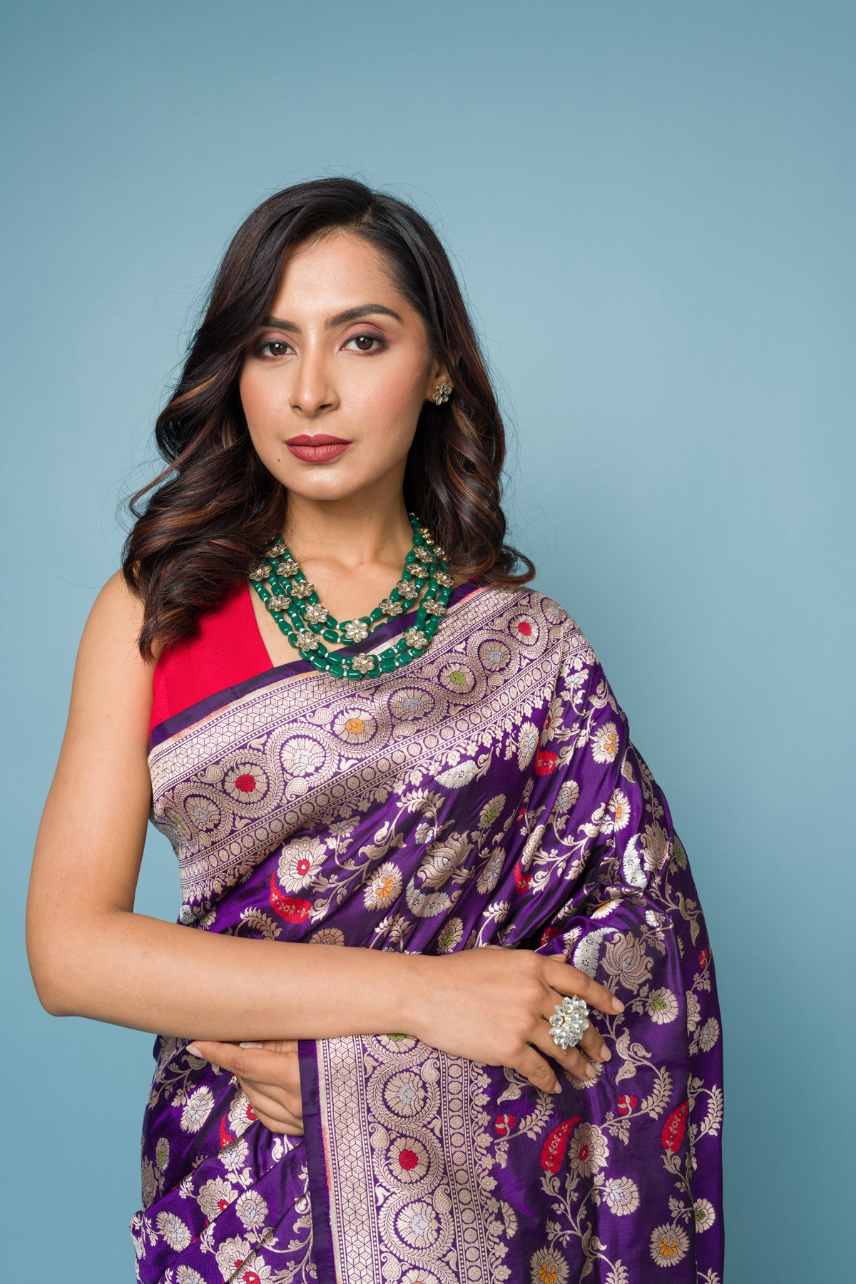 Purple Pure Katan Silk Banarasi Handloom Saree with Zari work