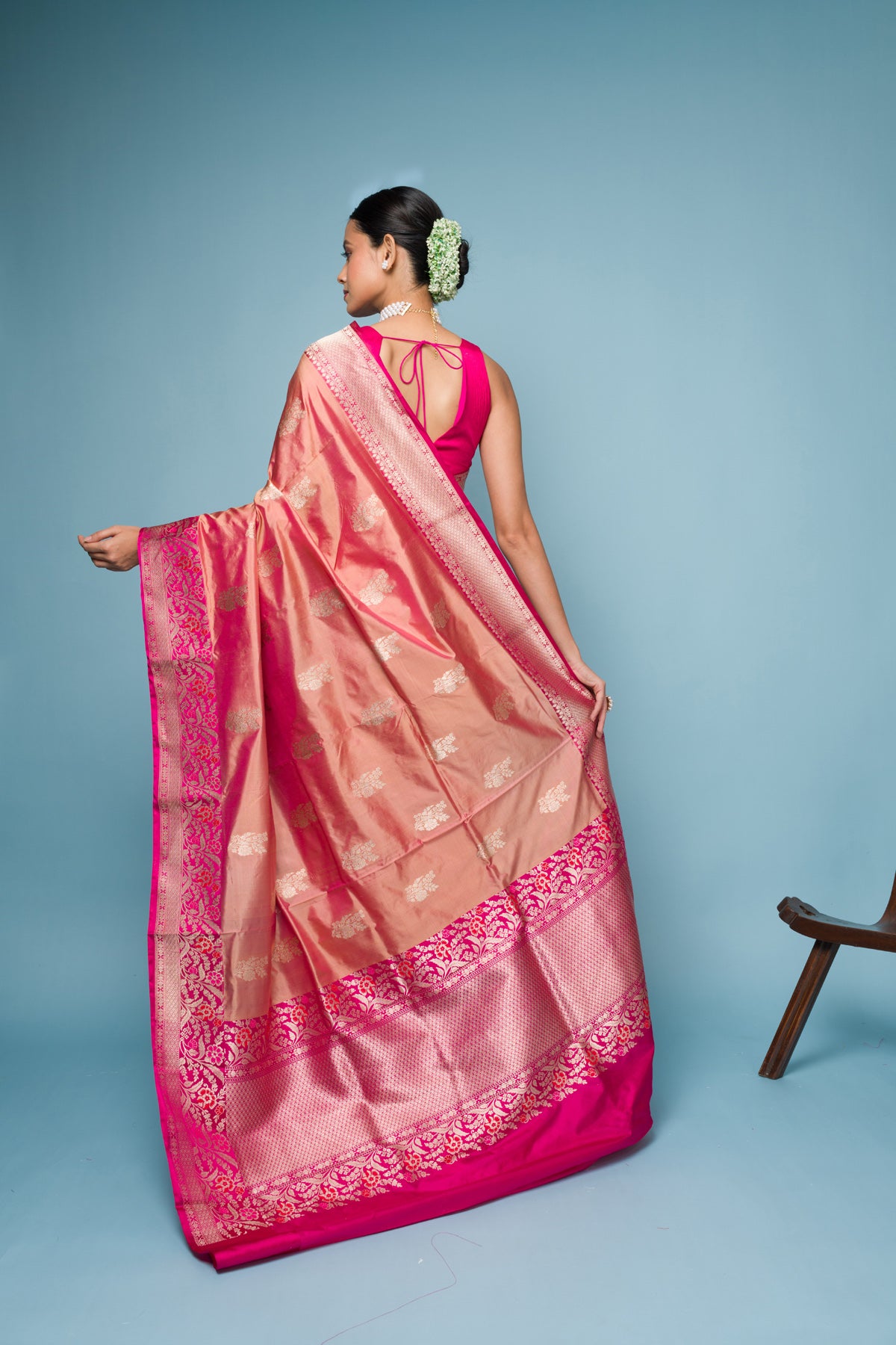 Pink Pure Katan Silk Banarasi Handloom Saree with Zari work