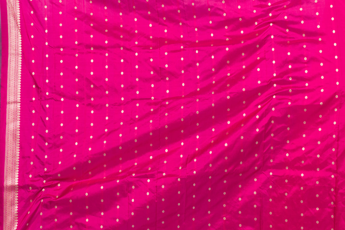 Pink Pure Katan Silk Banarasi Handloom Saree with Zari work