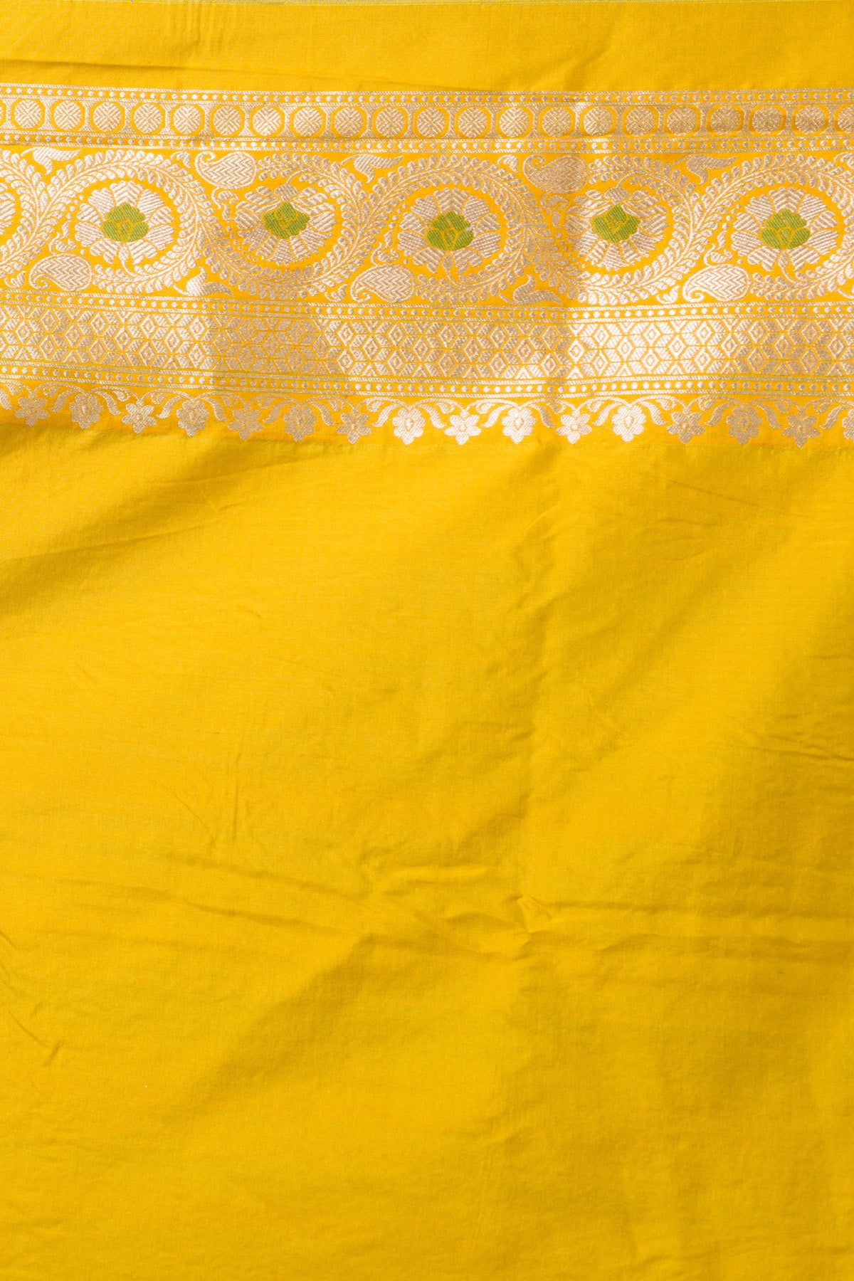 Yellow Meena Pure Katan Silk Banarasi Handloom Saree with Zari work