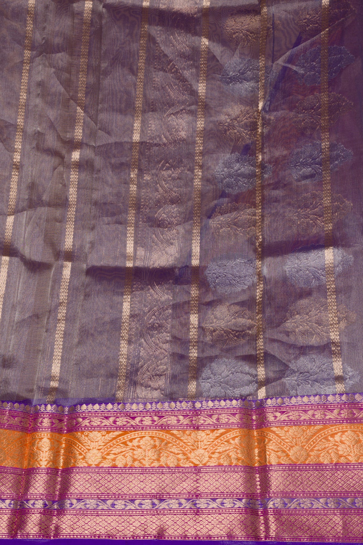 Multicolor Pure Tissue Silk Banarasi Handloom Saree with Zari work