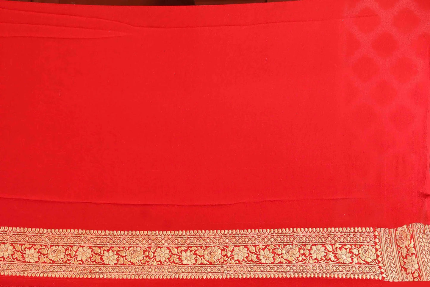 Red Bottle Green Pure Chiffon Silk Khaddi Georgette Banarasi Handloom Saree with Zari work