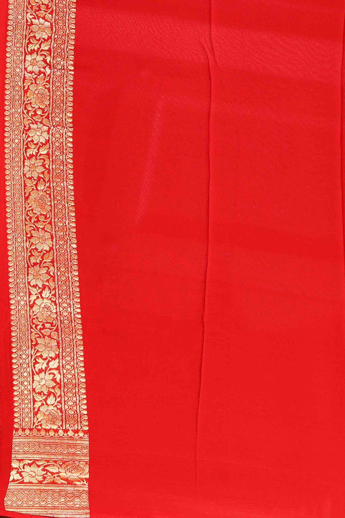 Grey Red Pure Chiffon Silk Khaddi Georgette Banarasi Handloom Saree with Zari work