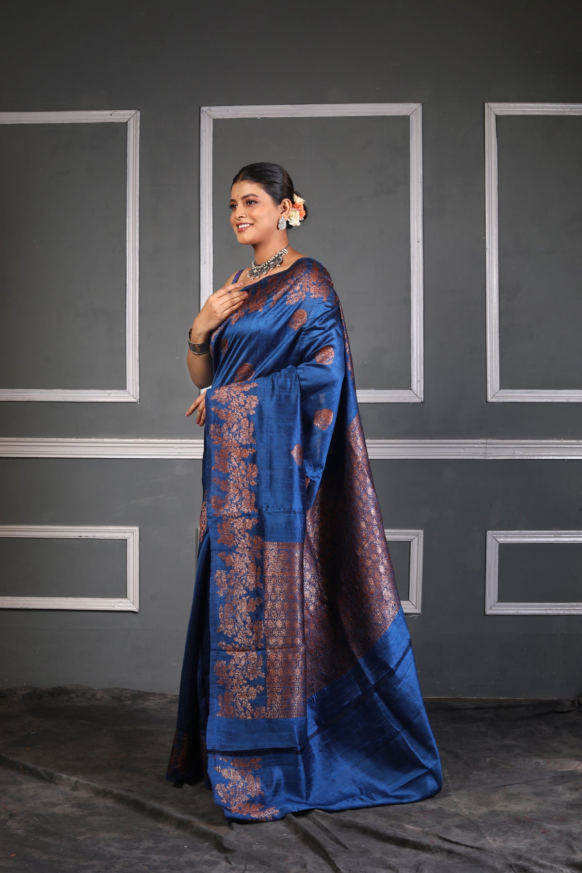 Pure Dupion Silk Banarasi Handloom Saree with Zari work