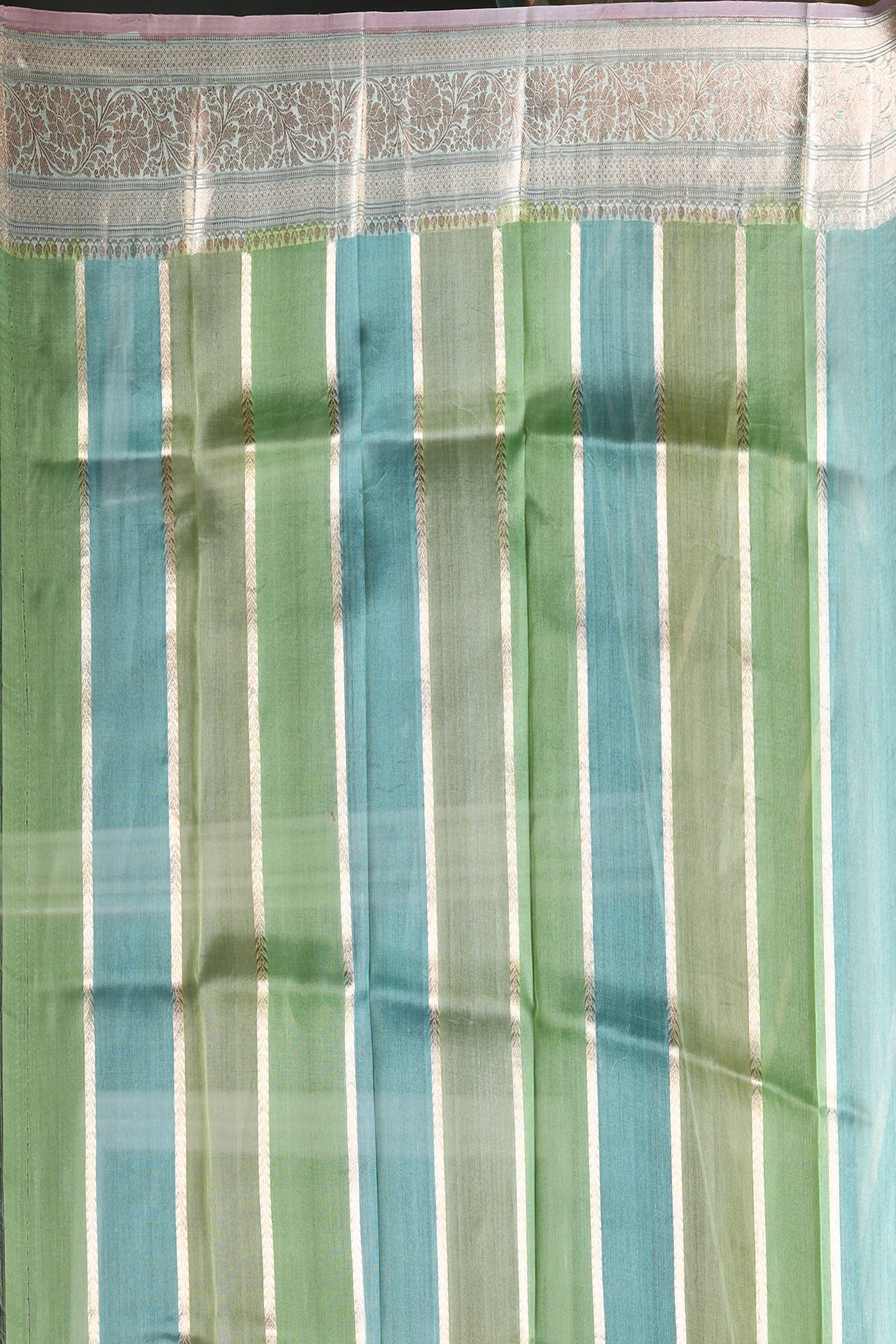 Multicolor Pure Tissue Silk Banarasi Handloom Saree with Zari work