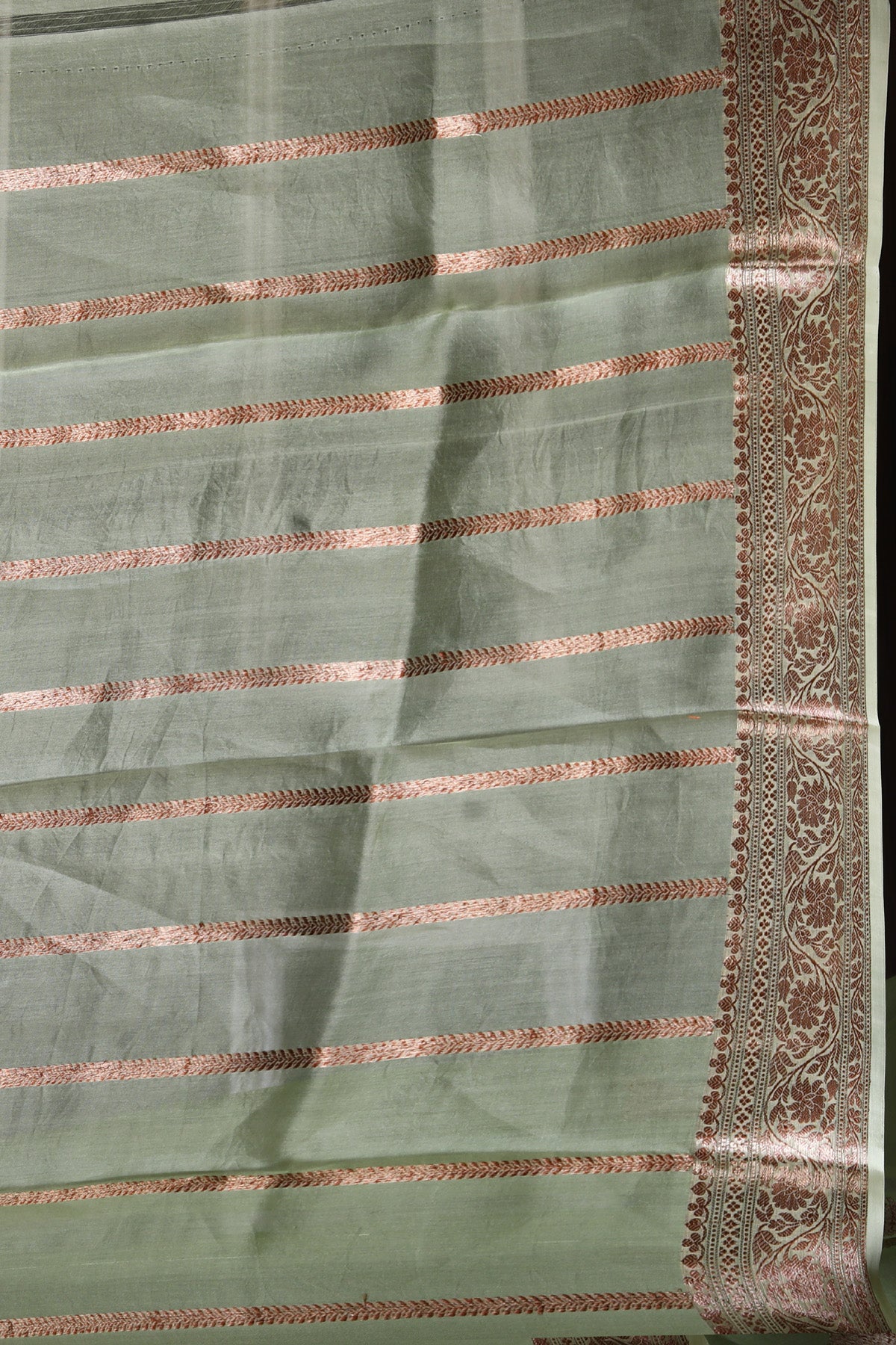 Pista Pure Organza Silk Banarasi Handloom Saree with Zari work