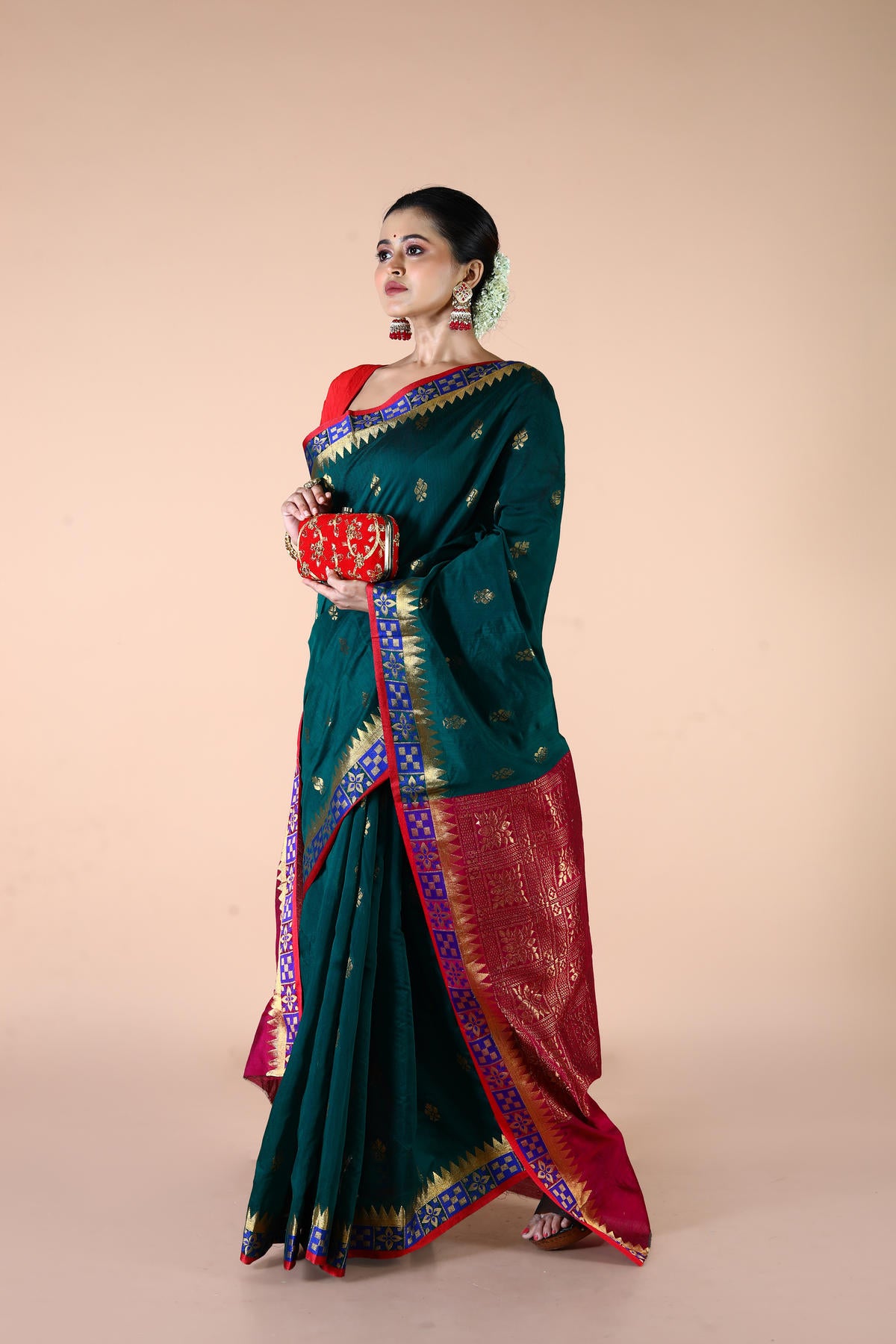 Green Viscose cotton Banarasi Saree