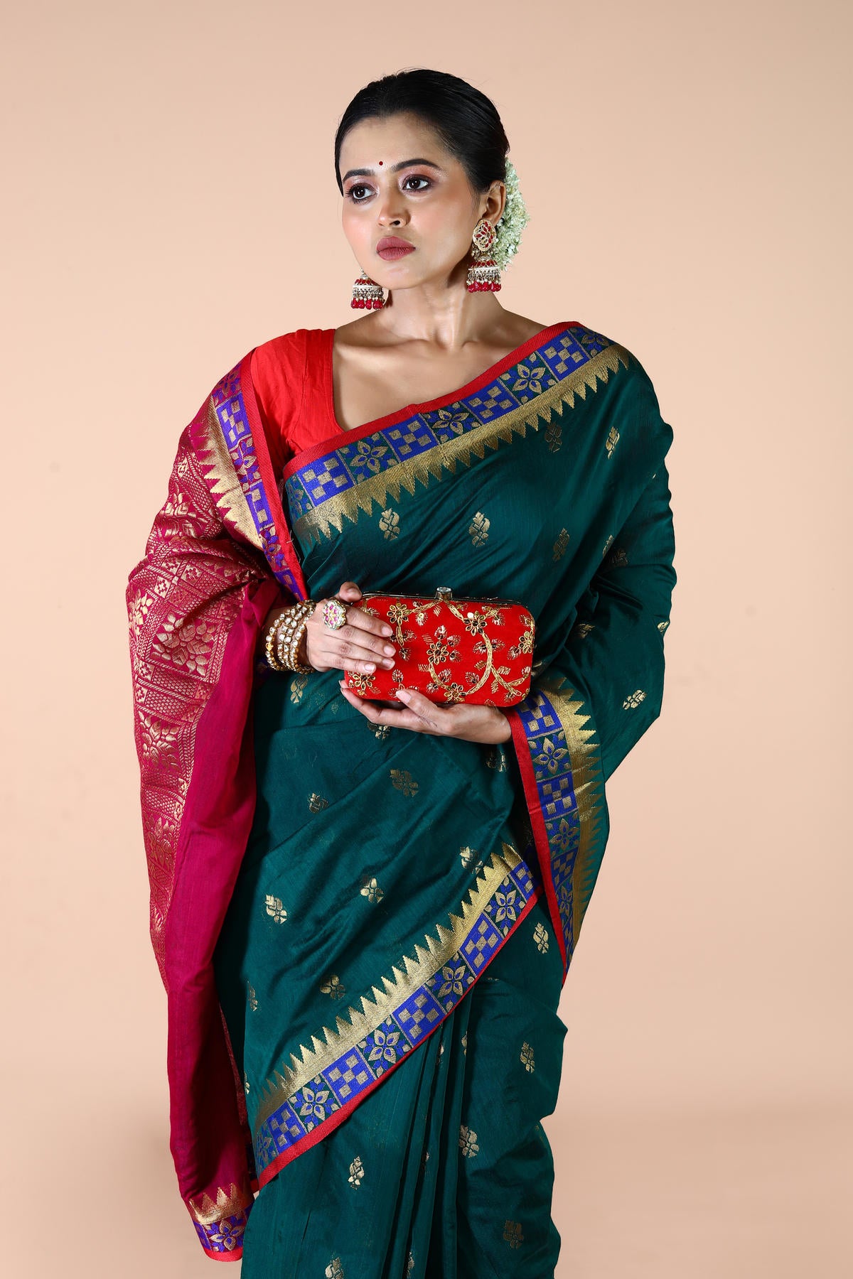 Green Viscose cotton Banarasi Saree