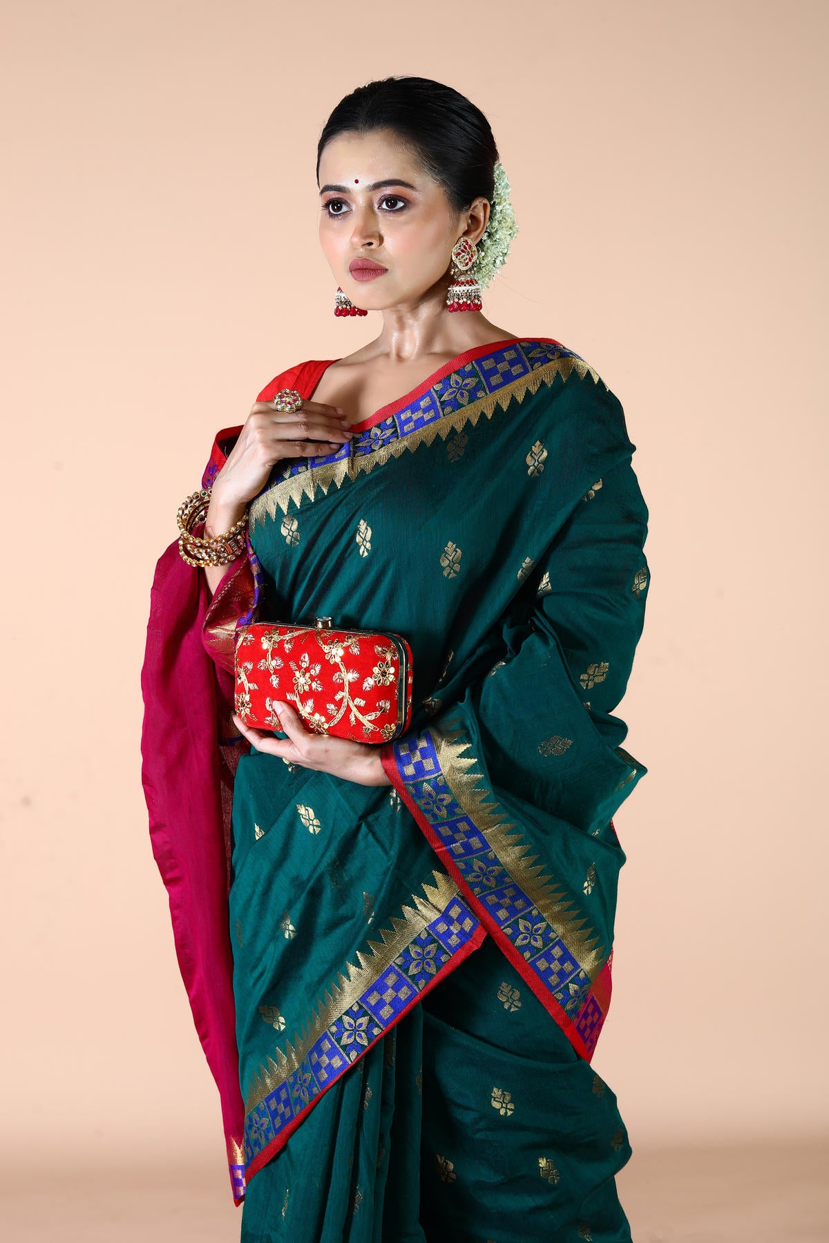 Green Viscose cotton Banarasi Saree