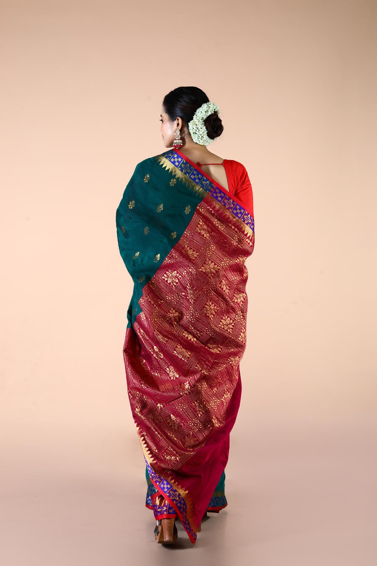 Green Viscose cotton Banarasi Saree