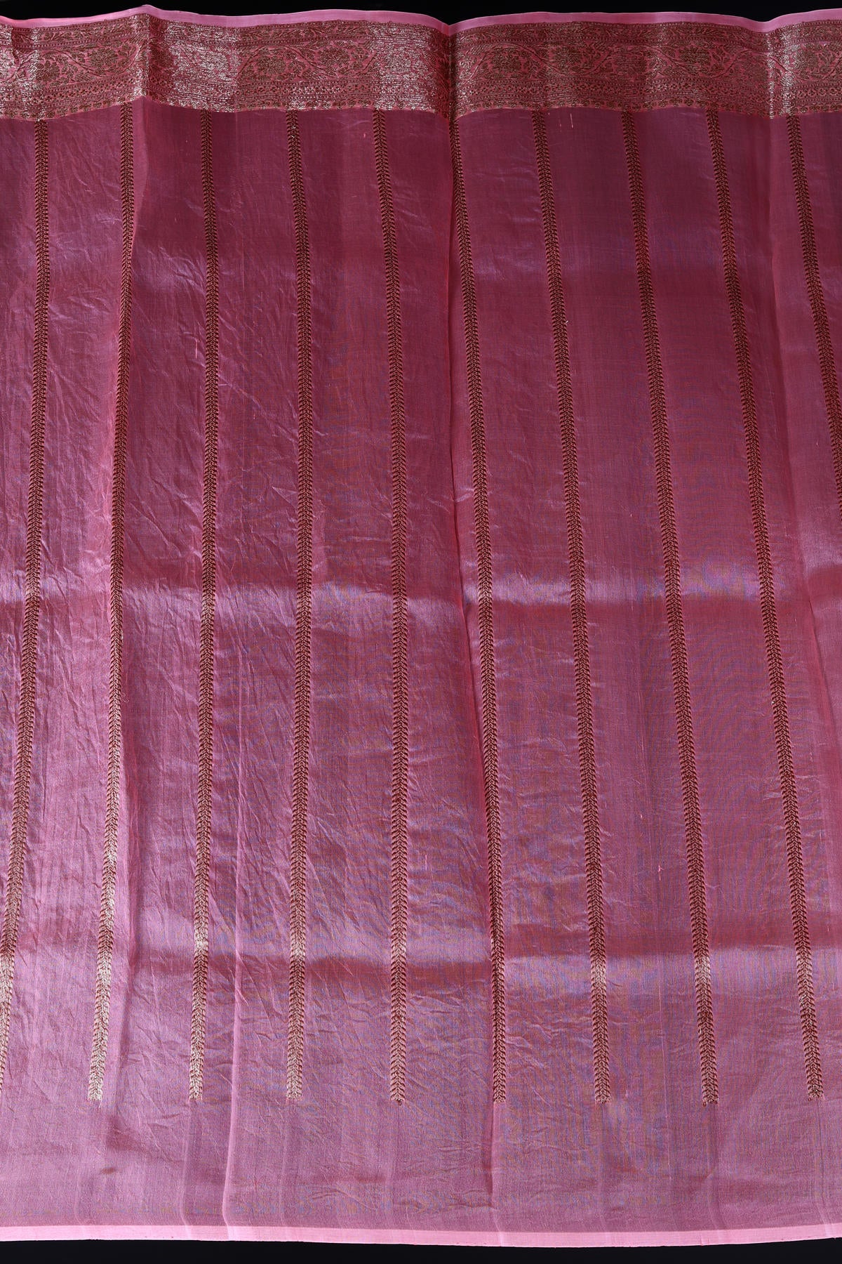 Pink Pure Organza Silk Banarasi Handloom Saree with Zari work