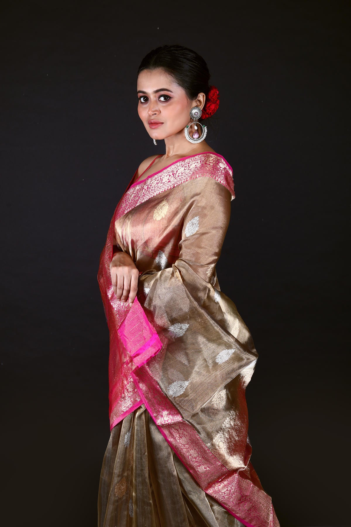 Pastel Color Pure Tissue Silk Banarasi Handloom Saree with Zari work