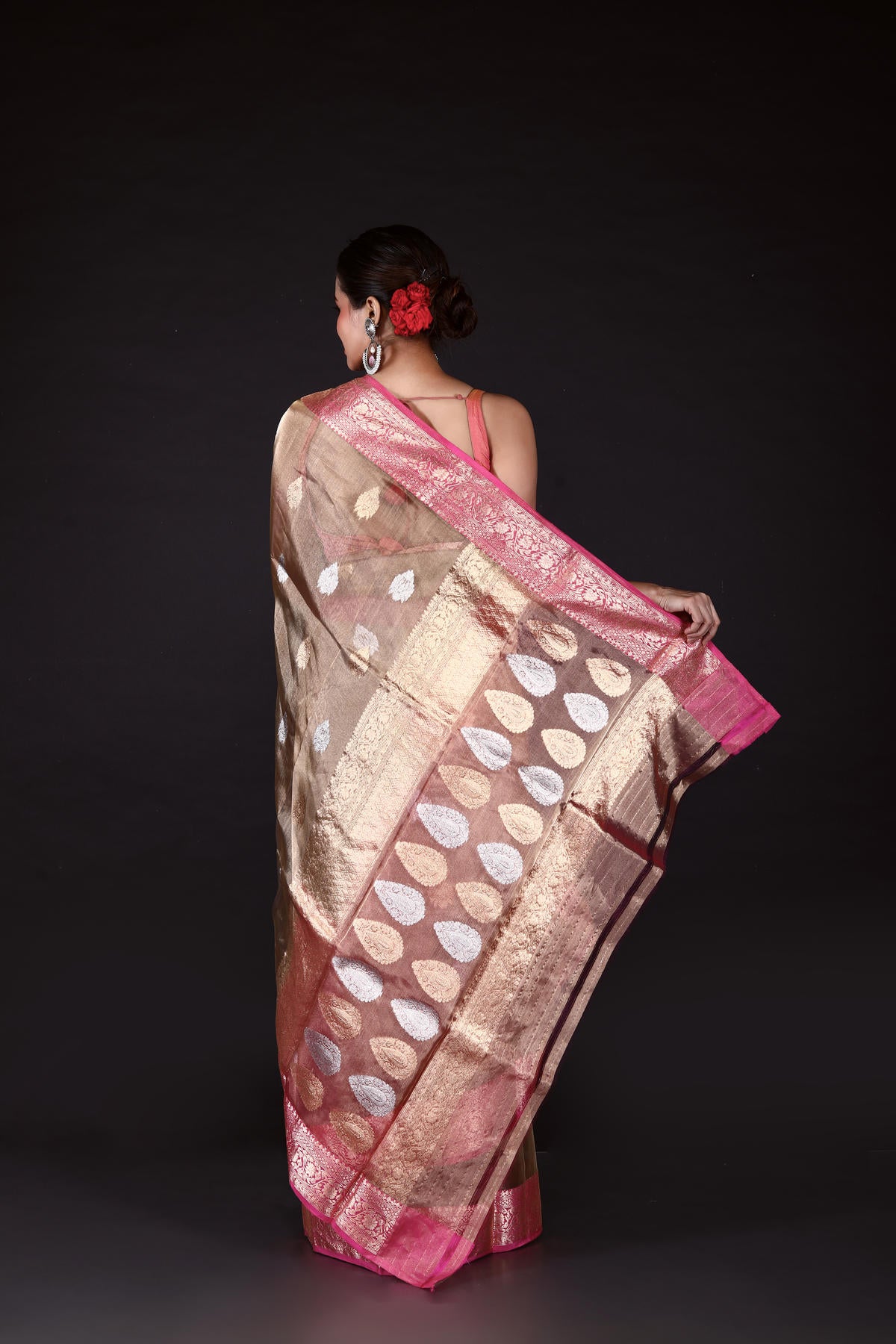 Pastel Color Pure Tissue Silk Banarasi Handloom Saree with Zari work