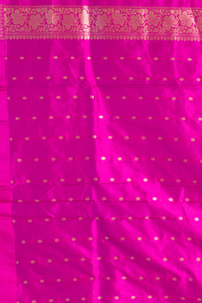 Pink Firoji Pure Katan Silk Banarasi Handloom Saree with Zari work