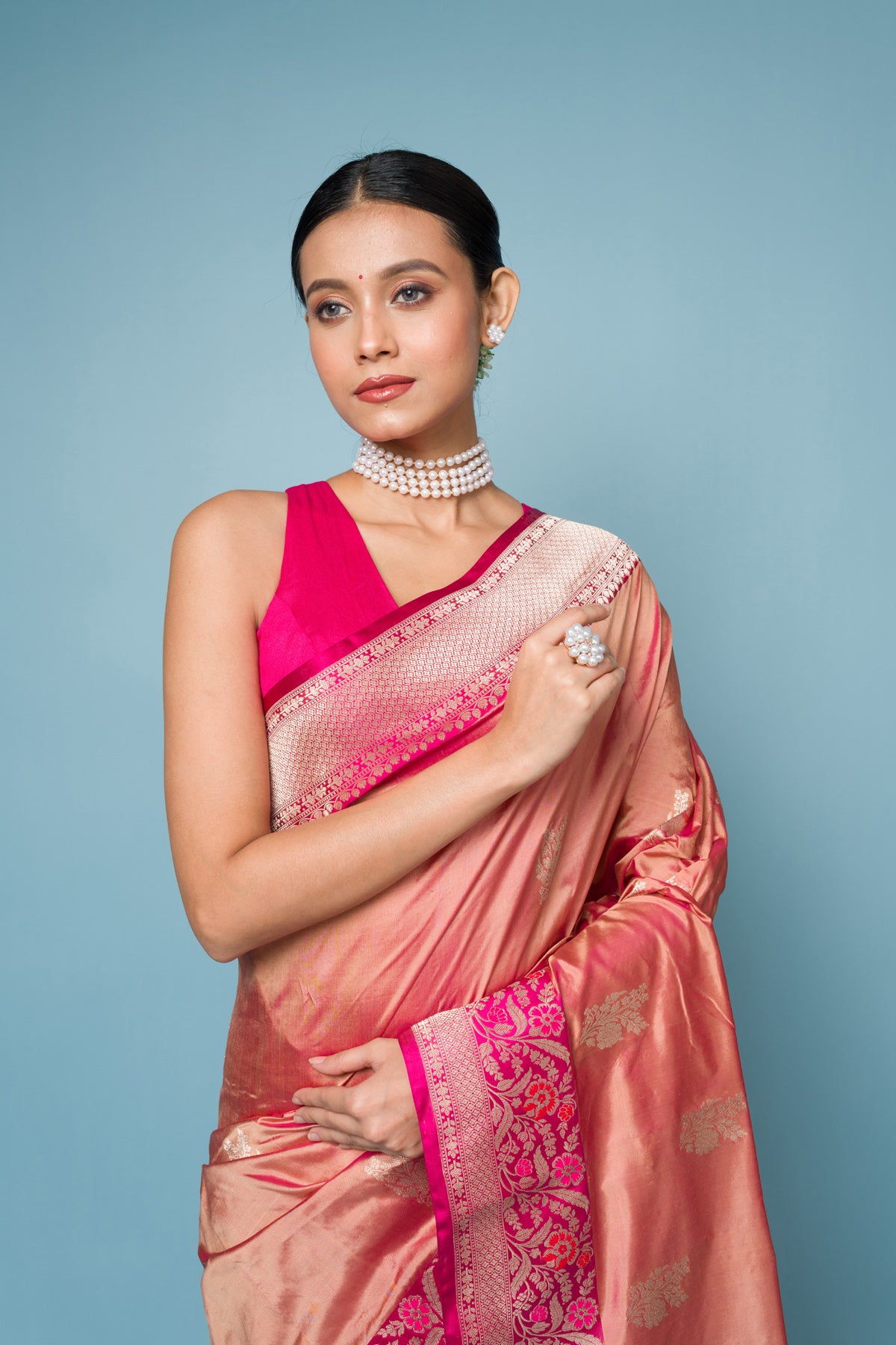 Pink Pure Katan Silk Banarasi Handloom Saree with Zari work