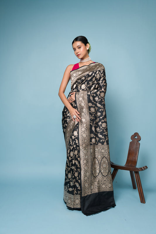 Pure Katan Silk Banarasi Handloom Saree with Zari work