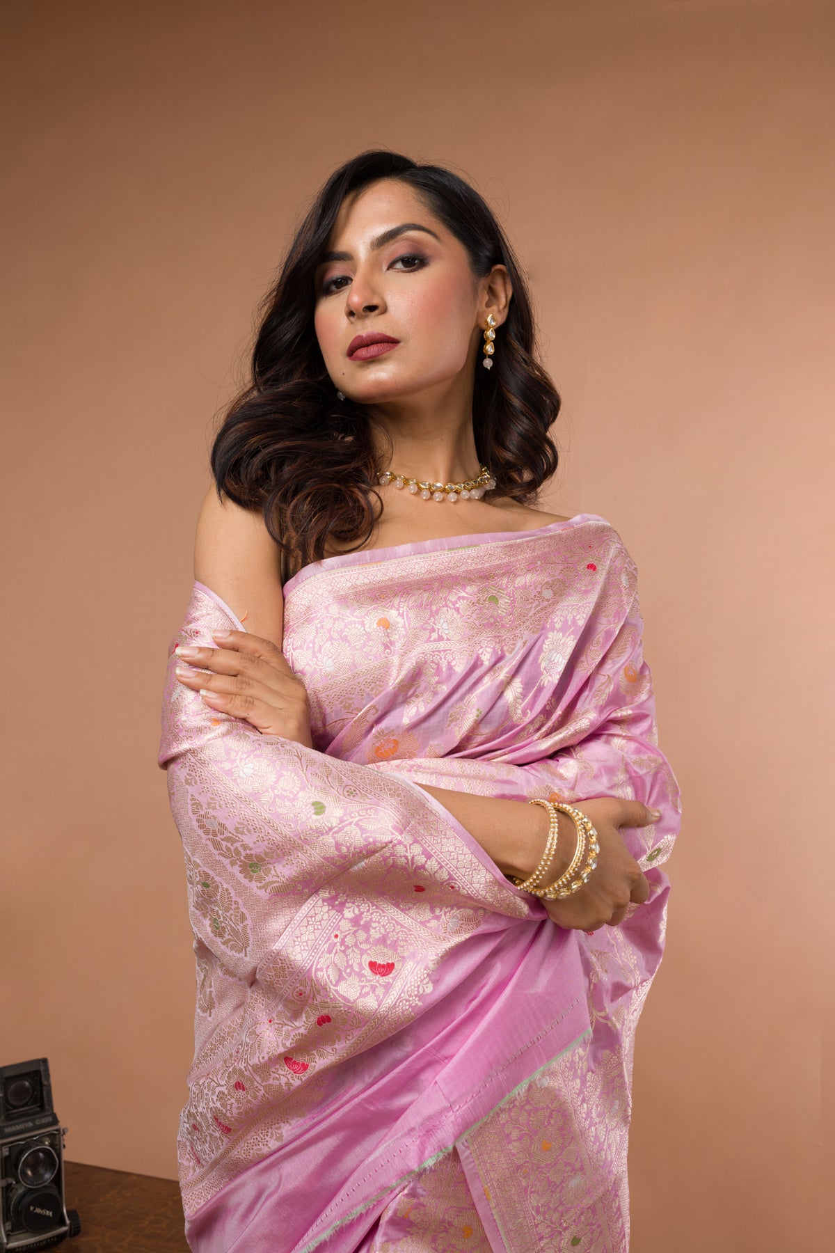 Pink Pure Katan Silk Banarasi Handloom Saree with Zari work