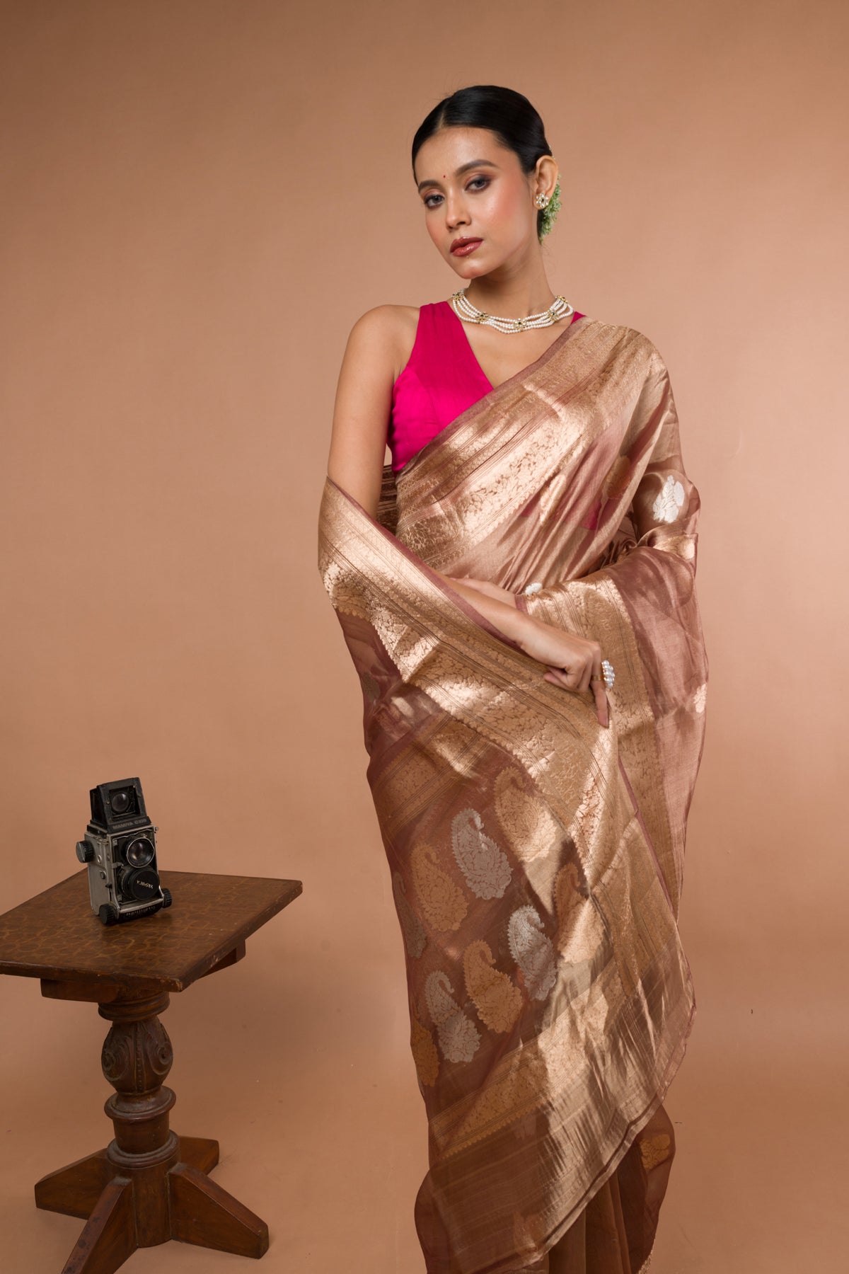 Pastel Pure Tissue Silk Banarasi Handloom Saree with Zari work