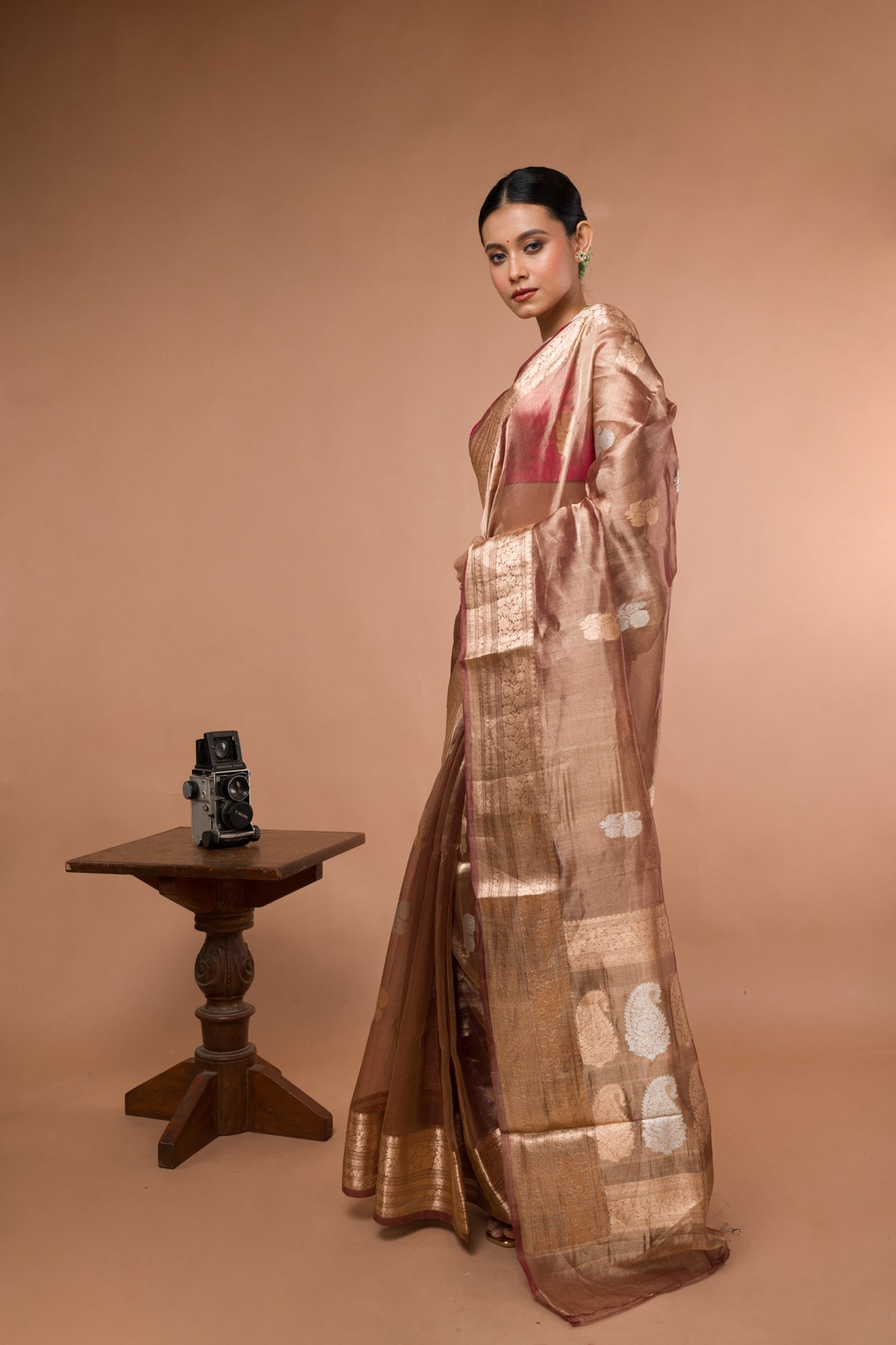 Pastel Pure Tissue Silk Banarasi Handloom Saree with Zari work