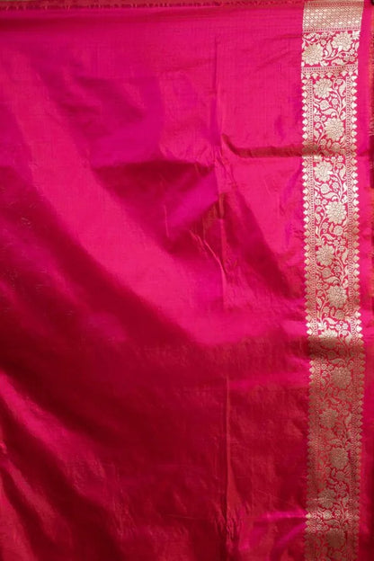 Pink Pure Katan Silk Banarasi Handloom Saree with Zari work