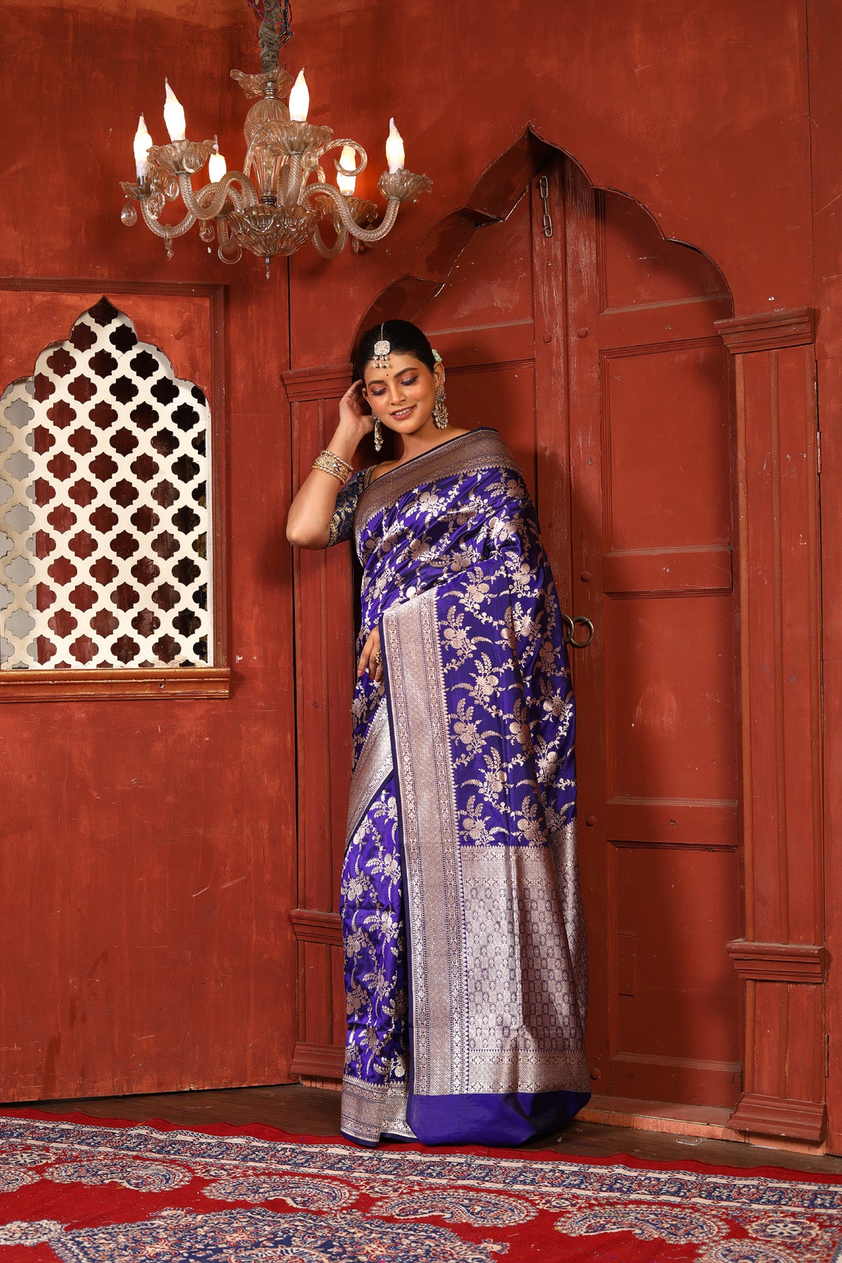 Purple Pure Katan Silk Banarasi Handloom Saree with Zari work