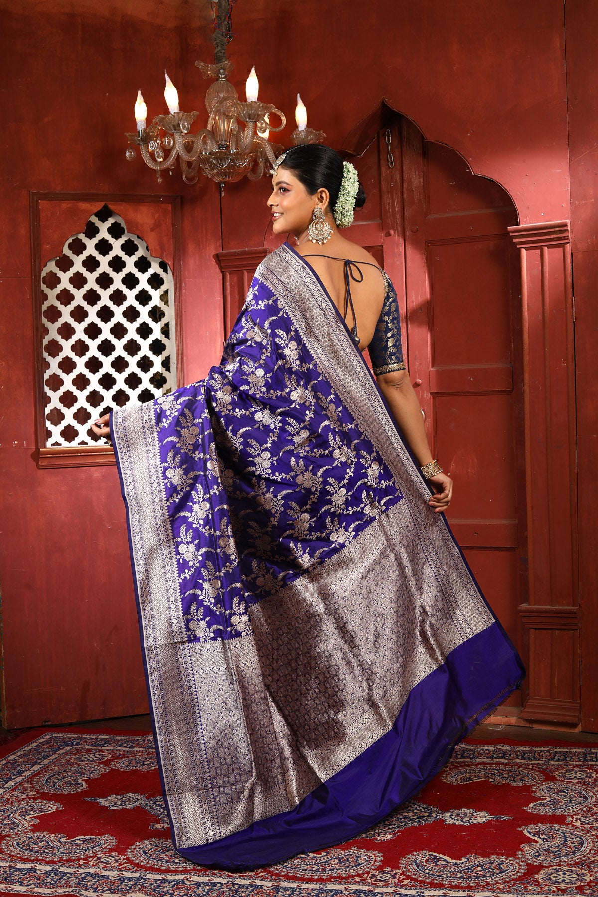 Purple Pure Katan Silk Banarasi Handloom Saree with Zari work
