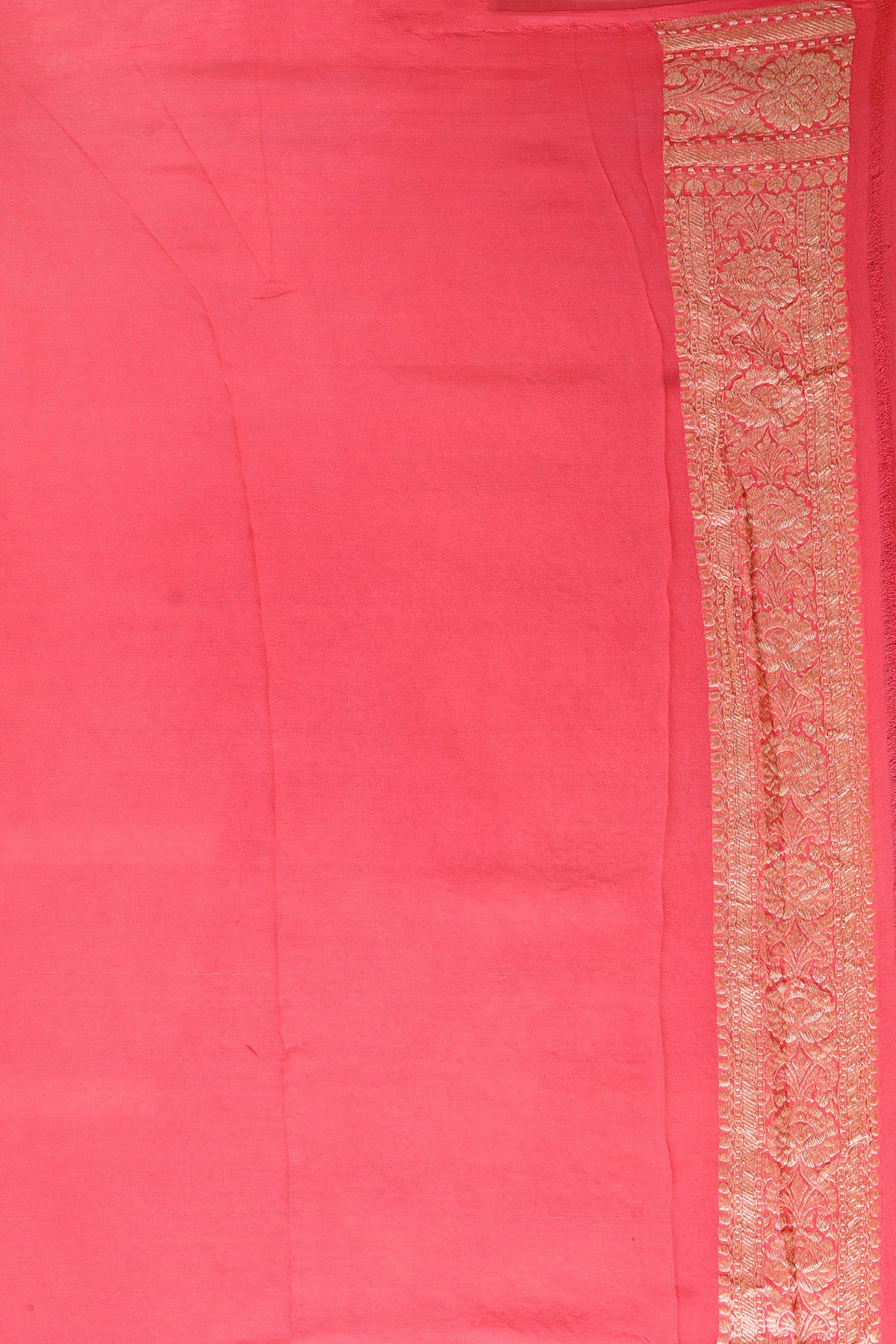 Pink Pure Chiffon Silk Khaddi Georgette Banarasi Handloom Saree with Zari work