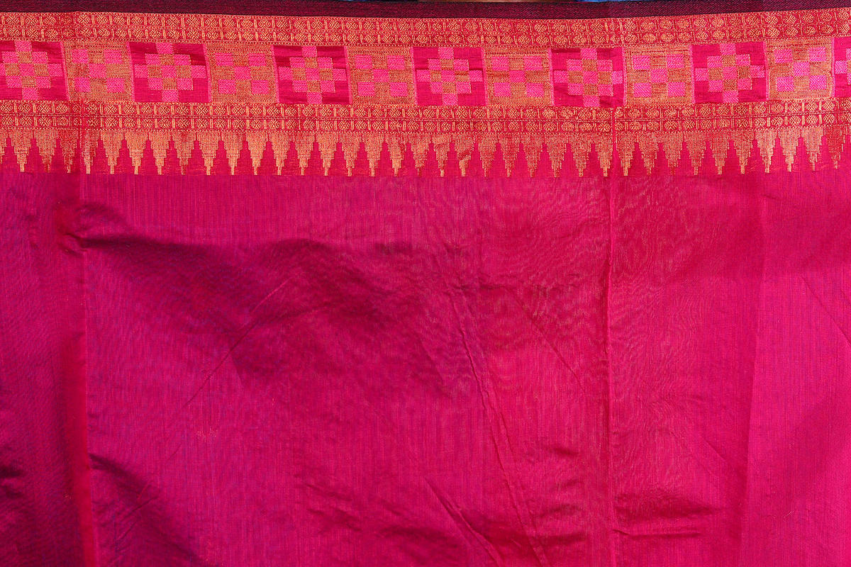 Purple Viscose cotton Banarasi Saree