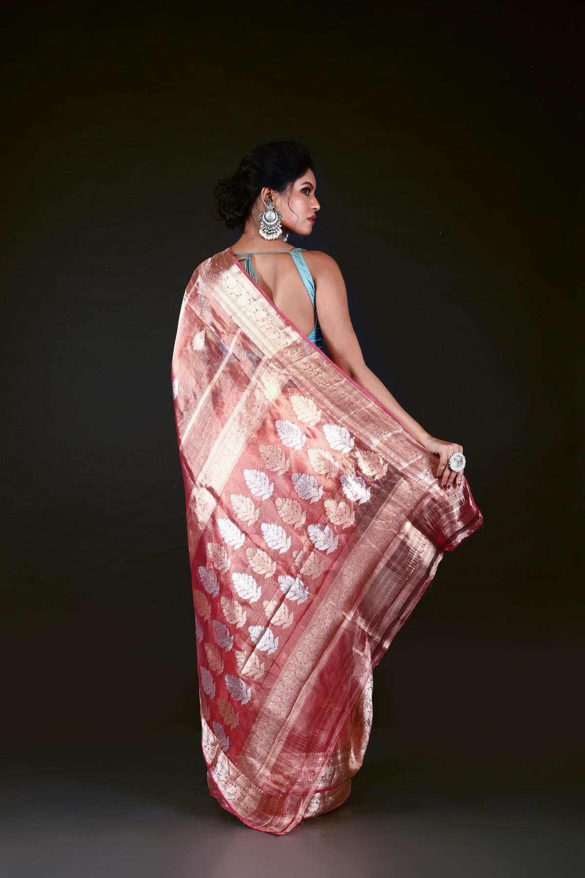 Pink Pure Tissue Silk Banarasi Handloom Saree with Zari work